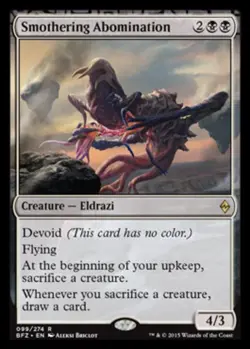 MTG Smothering Abomination - Foil, Battle For Zendikar, Damaged, English - Image 1