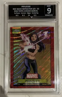 Topps Marvel Chrome 2024 Psylocke /5 Red Wave - Image 1
