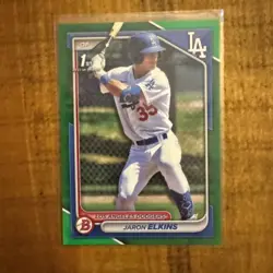 2024 Bowman - Prospects Jaron Elkins #BP-106 Green Pattern /99 (RC) - Image 1