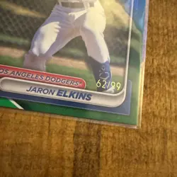 2024 Bowman - Prospects Jaron Elkins #BP-106 Green Pattern /99 (RC) - Image 2