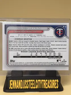Walker Jenkins 2024 Bowman 1st BP-43 Blue /125 #077/125 Twins - Image 2