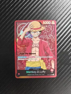 One Piece TCG Monkey D Luffy OP01-001 Super Pre Release Leader - Image 1