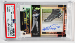2024 Panini Three and Two Spotlight Spikes Ken Griffey Jr. Auto /32 PSA 8 - Image 1