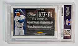 2024 Panini Three and Two Spotlight Spikes Ken Griffey Jr. Auto /32 PSA 8 - Image 2