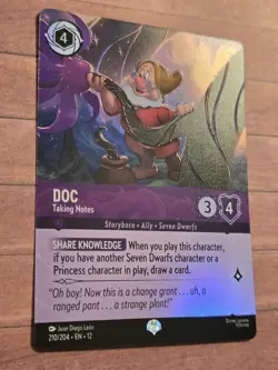 Disney Lorcana - Doc - Taking Notes (Epic) 210/204 Wilds Unknown Holo Nm - Image 2