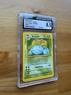 CGC 8.5 Venusaur Holo 15/102 Base Set Unlimited Rare WOTC 1999 POKEMON TCG - Image 1