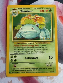 Venusaur 15/102 Holo Holo Rare Base Set Unlimited Pokemon card TCG WOTC - Image 1