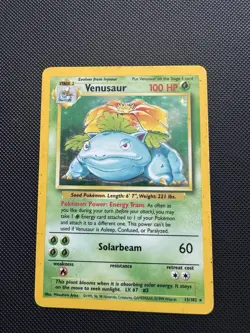 Venusaur 15/102 Base Set Unlimited Holo Rare Pokemon TCG Card English 1999 - Image 1
