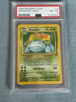 Pokemon TCG Venusaur Base Set 15/102 PSA 8 NM-MT Holo Unlimited Rare - Image 1