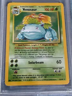 Pokemon TCG Venusaur Base Set 15/102 PSA 8 NM-MT Holo Unlimited Rare - Image 3