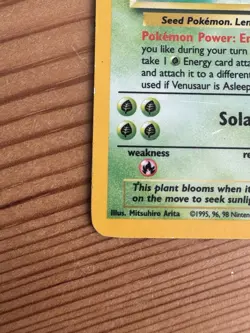 Pokemon TCG Venusaur Base Set Holo Unlimited Rare Card 15/102 MP Condition - Image 5