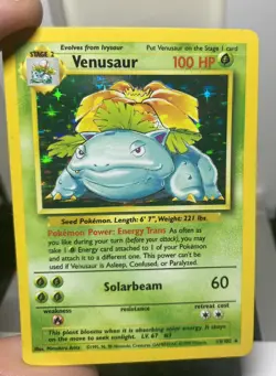 1999 Pokemon TCG Venusaur Base Set Vintage Holo Unlimited Rare Card 15/102 LP - Image 3