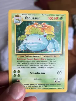 Pokemon TCG Venusaur Base Set Holo Unlimited Rare Card 15/102 - Image 1