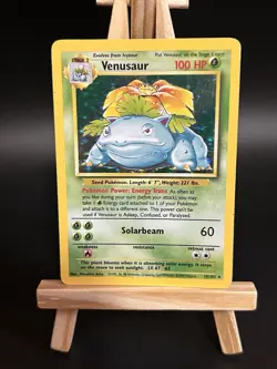 Pokemon TCG Venusaur 15/102 Rare Holo, Base Set, Unlimited - CLEAN Front, LP/MP - Image 1