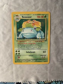 Pokemon TCG Venusaur 15/102 Base Set Unlimited Holo Rare LP/MP - Image 1