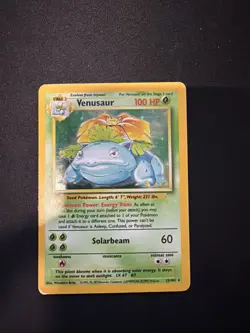 Pokemon TCG Venusaur Base Set Holo Unlimited Rare Card 15/102 MP Condition - Image 1