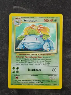 Pokemon TCG Venusaur Base Set 15/102 Holo Unlimited Holo Rare MP - Image 1