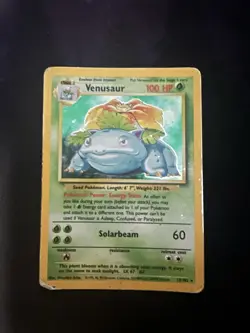 Pokemon TCG Venusaur Base Set Holo Unlimited Rare Card 15/102 HP - Image 1