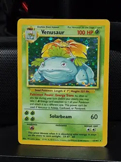 Pokemon TCG Base Set Venusaur Holo Rare (15/102) Unlimited (Moderate Play) - Image 1