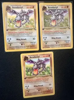 Aerodactyl 1st Edition 1/62 Fossil Pokemon TCG prerelease, Holo Rare, & non holo - Image 1