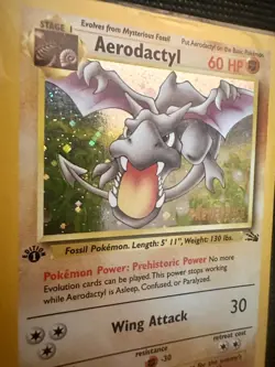 Aerodactyl 1st Edition 1/62 Fossil Pokemon TCG prerelease, Holo Rare, & non holo - Image 3