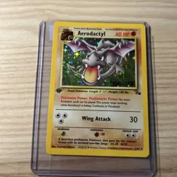 Pokemon TCG Aerodactyl Fossil 1st Edition Holo Prerelease Rare 1/62 - Image 1