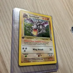 Pokemon TCG Aerodactyl Fossil 1st Edition Holo Prerelease Rare 1/62 - Image 4