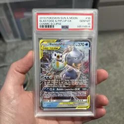 Blastoise & Piplup GX 38/236 - PSA 10 - Cosmic Eclipse - Tag Team - Pokemon TCG - Image 1