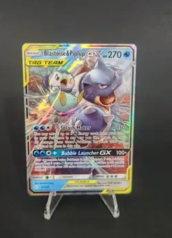 Pokemon TCG Blastoise and Piplup GX Tag Team 38/236 Cosmic Eclipse Basic Mint - Image 1