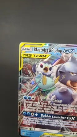 Pokemon TCG Blastoise and Piplup GX Tag Team 38/236 Cosmic Eclipse Basic Mint - Image 3