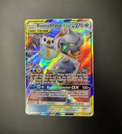 Pokemon TCG Blastoise & Piplup GX Tag Team 38/236 Cosmic Eclipse NEAR MINT - Image 1