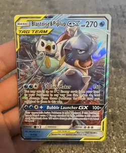 Pokemon TCG Blastoise and Piplup GX Tag Team 38/236 Cosmic Eclipse - Image 2