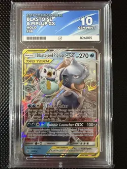 Pokemon TCG Blastoise and Piplup GX Tag Team 38/236 Cosmic Eclipse Ace 10 - Image 1