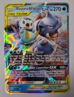 Pokemon TCG - Cosmic Eclipse Blastoise & Piplup GX #38/236 - Tag Team - Image 1