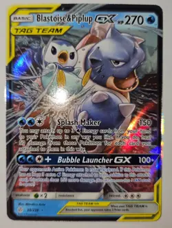 Pokemon TCG - Cosmic Eclipse Blastoise & Piplup GX #38/236 - Tag Team - Image 5