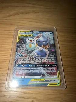 Pokemon TCG Blastoise & Piplup Tag Team GX Sun Moon Cosmic Eclipse Card 38/236 - Image 1