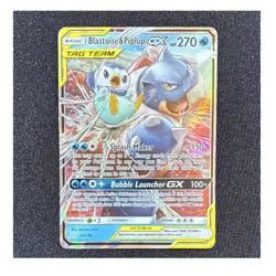 Pokemon TCG Blastoise & Piplup GX TAG TEAM 38/236 Holo Ultra Rare Cosmic Eclipse - Image 1