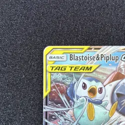 Pokemon TCG Blastoise & Piplup GX TAG TEAM 38/236 Holo Ultra Rare Cosmic Eclipse - Image 2