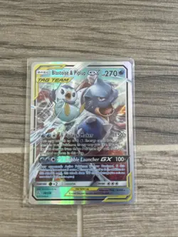 Pokemon TCG Blastoise & Piplup Tag Team GX Sun Moon Cosmic Eclipse Card 38/236 - Image 1