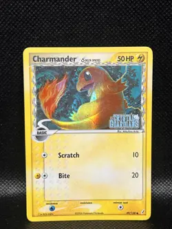 Pokemon Charmander 49/100 Crystal Guardians Reverse Holo Card MP-Crease/Damaged - Image 1