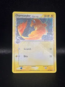 Pokemon Charmander 49/100 Crystal Guardians Reverse Holo Card MP-Crease/Damaged - Image 2