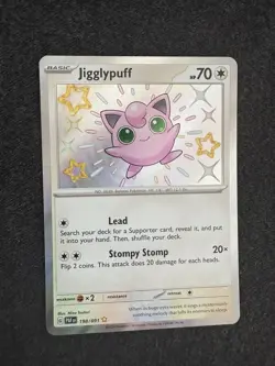 Pokemon Card TCG Jigglypuff 198/091 Paldean Fates Baby Shiny Rare NM Holo - Image 1
