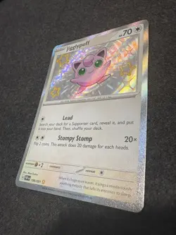 Pokemon Card TCG Jigglypuff 198/091 Paldean Fates Baby Shiny Rare NM Holo - Image 3