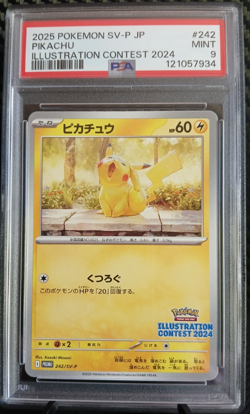 2025 Promo cards Pokemon Pikachu #214-EN PSA10+ Pikachu #242-JP PSA9. - Image 3