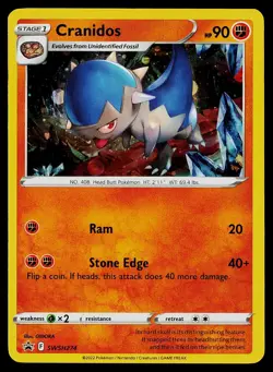 Pokemon Card Sword & Shield Promo Cranidos SWSH274 Holo - Image 1