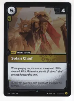 Riftbound League Of Legends Origins Foil Card OGN 225 Solari Chief - Image 1