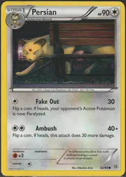 Persian 62/98 - XY Ancient Origins - Pokemon 2015 Common TCG Card MP - Image 1