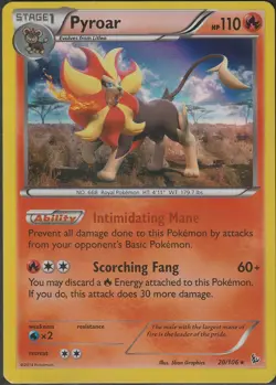 Pyroar 20/106 Holo Rare XY Flashfire Pokemon Card - LP - Image 1