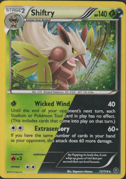 Shiftry - Cosmos Holo - Steam Siege 11/114 Rare Pokemon Card - LP - Image 1