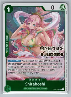 One Piece Promotion Cards #OP11-030 Shirahoshi (Judge Pack Vol. 7) NM - Image 1